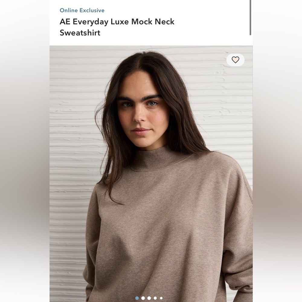 **ISO** AE Everyday Luxe Mock Neck Sweatshirt in Coffee